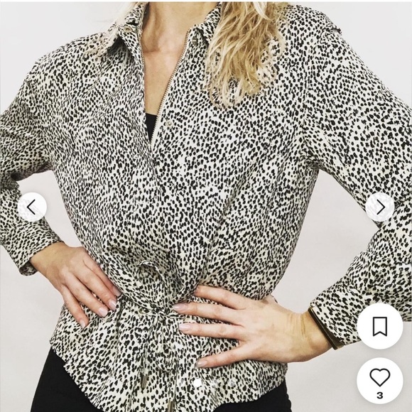 Club Monaco Jackets & Blazers - Club Monaco Leopard Varsity Spring Jacket Waist Tie Animal Blazer Zip Up XS